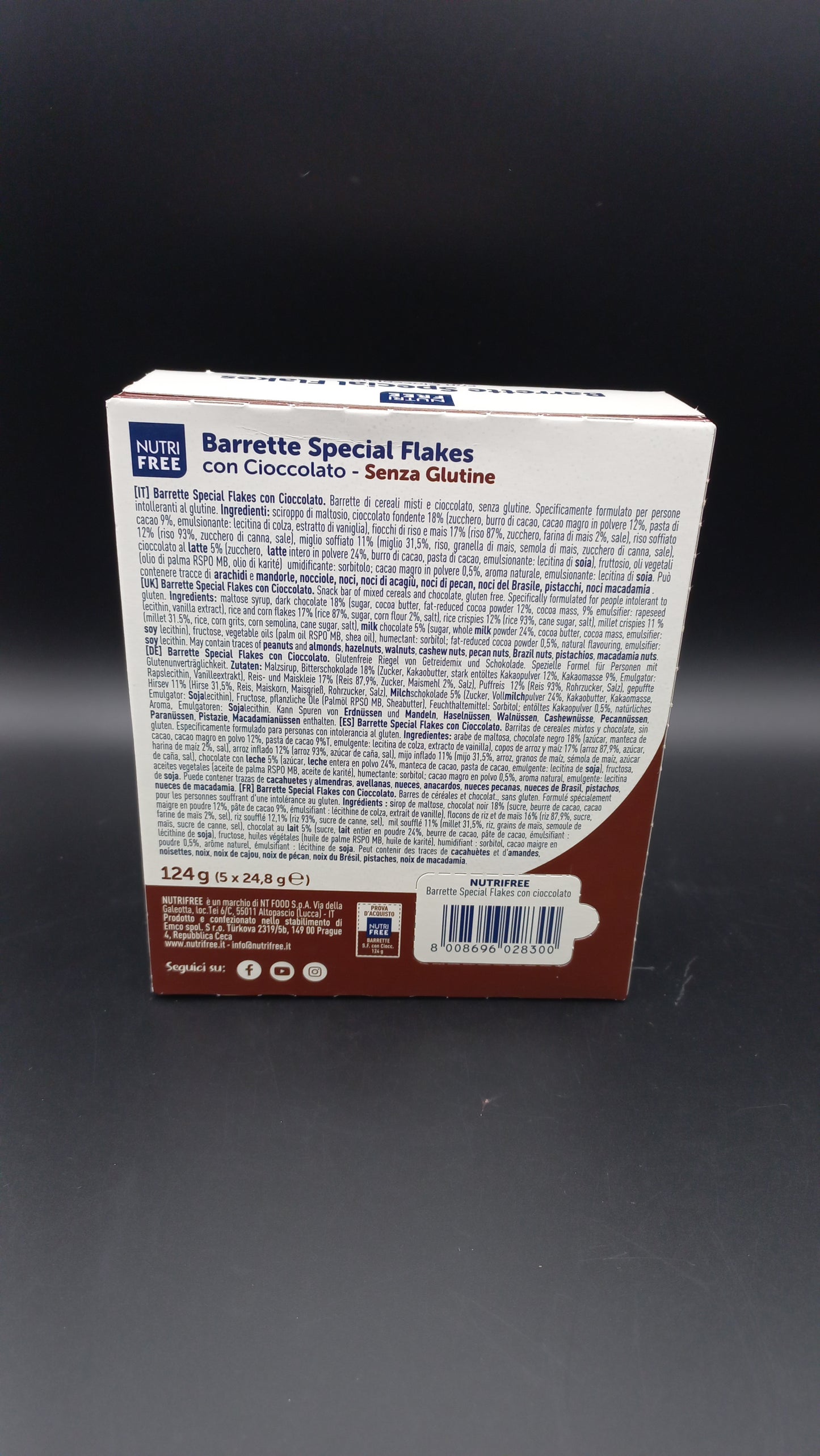 Barrette Special Flakes con cioccolato Nutrifree