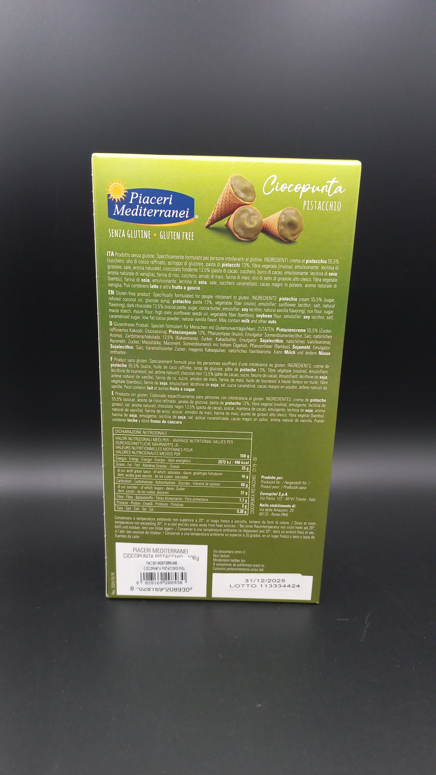 Ciocopunta al pistacchio Piaceri Mediterranei