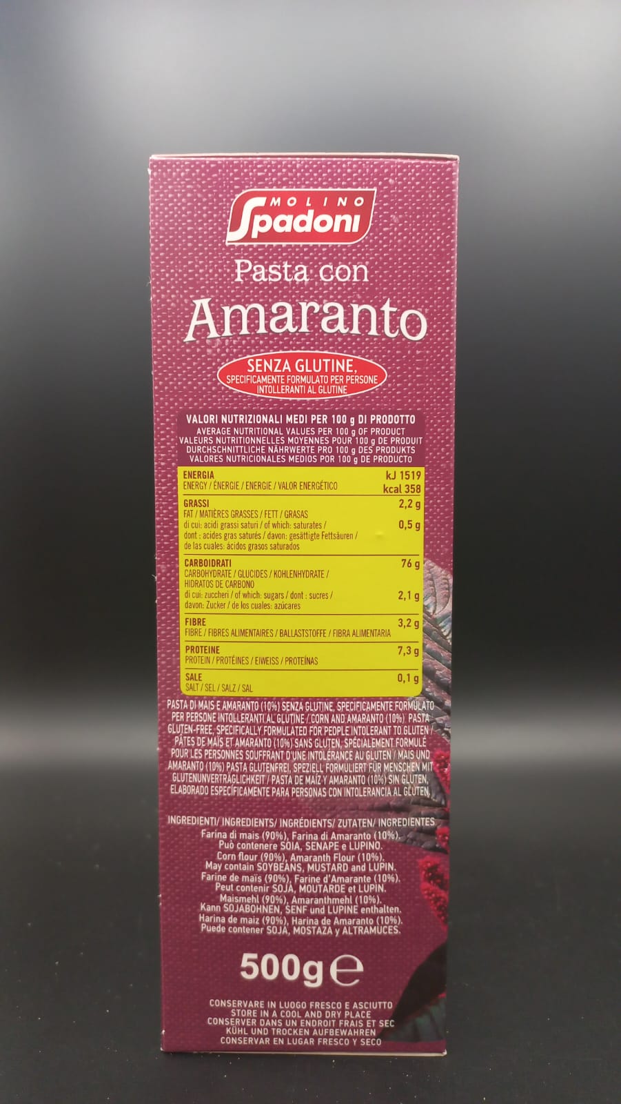 Fusilli con amaranto Molino Spadoni