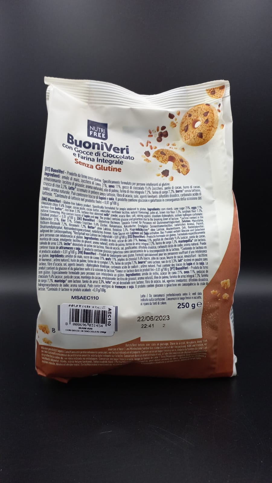 Buoni Veri gocce cioccolato e farina integrale Nutrifree