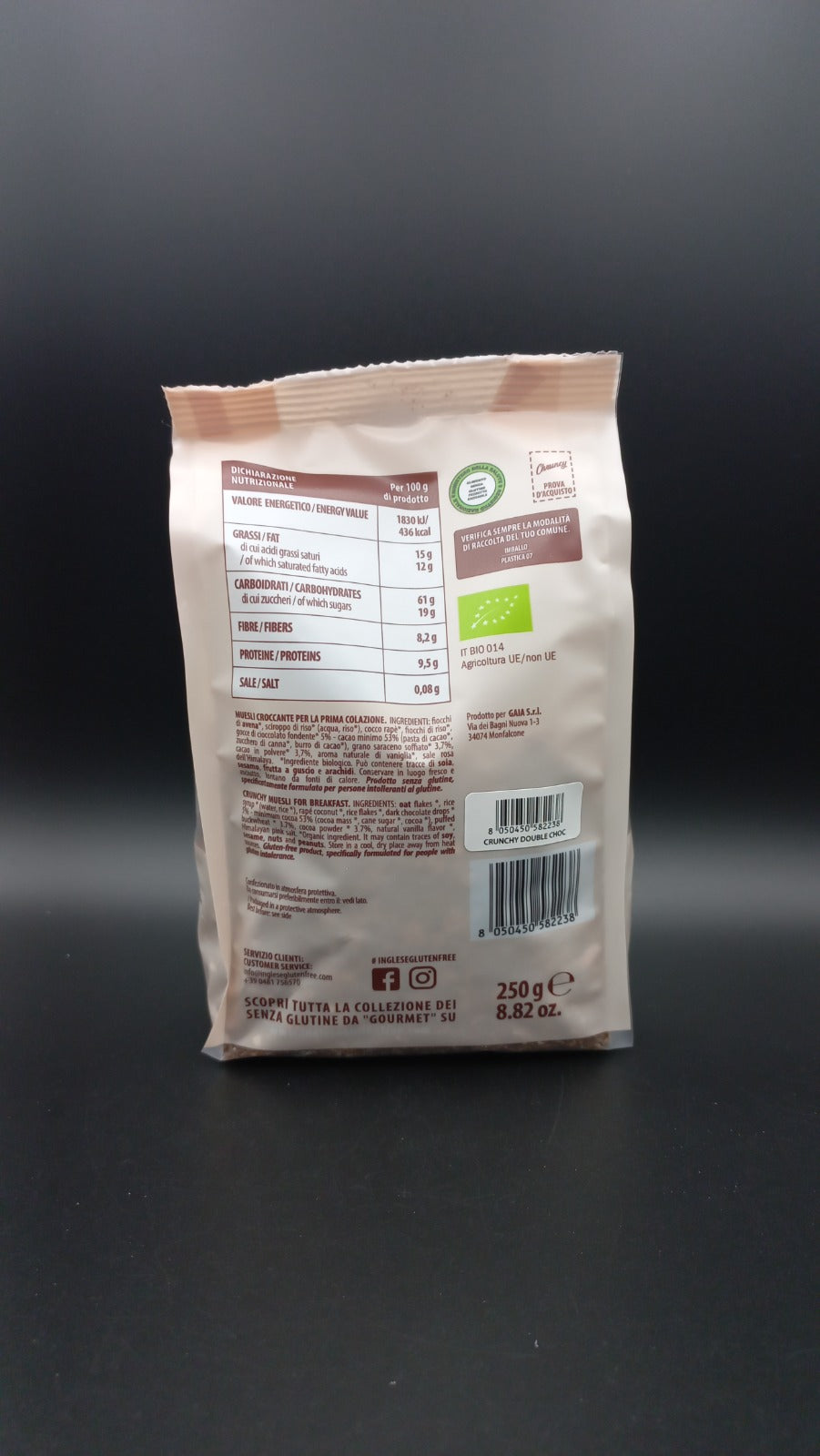 Saraceni crunchy double choc con grano saraceno - Inglese