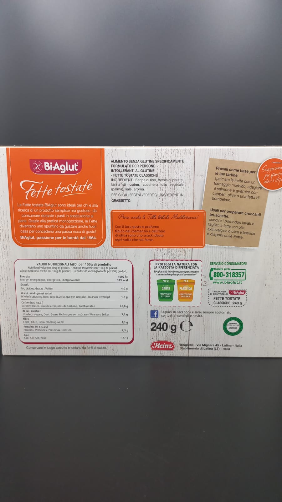 Fette tostate classiche Biaglut (10 monoporzioni)