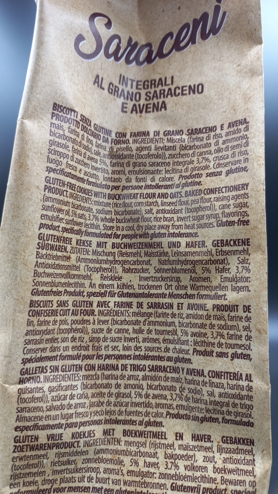 Saraceni integrali grano saraceno e avena Inglese