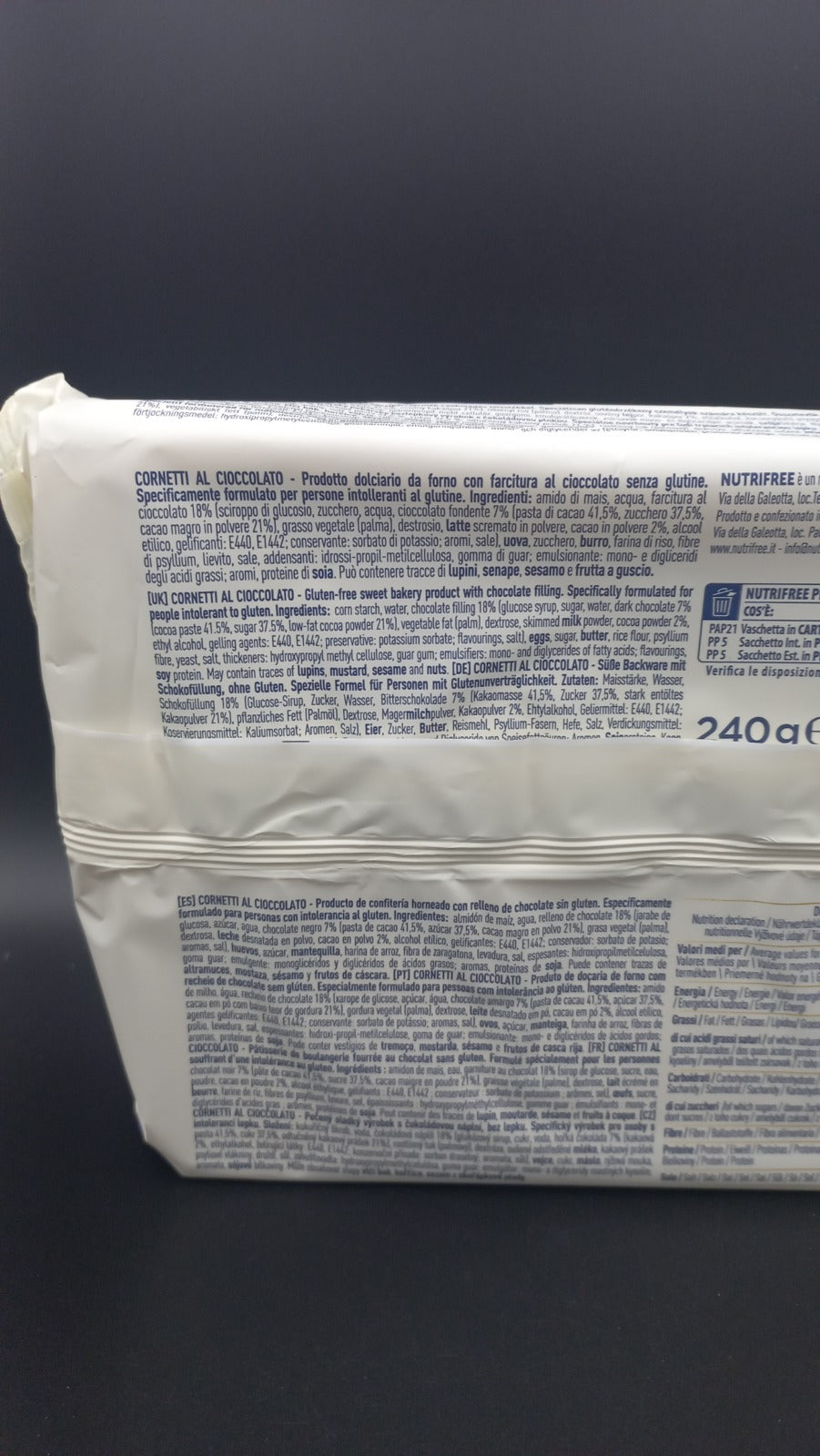 Cornetti al cioccolato (4 monoporzioni) Nutrifree