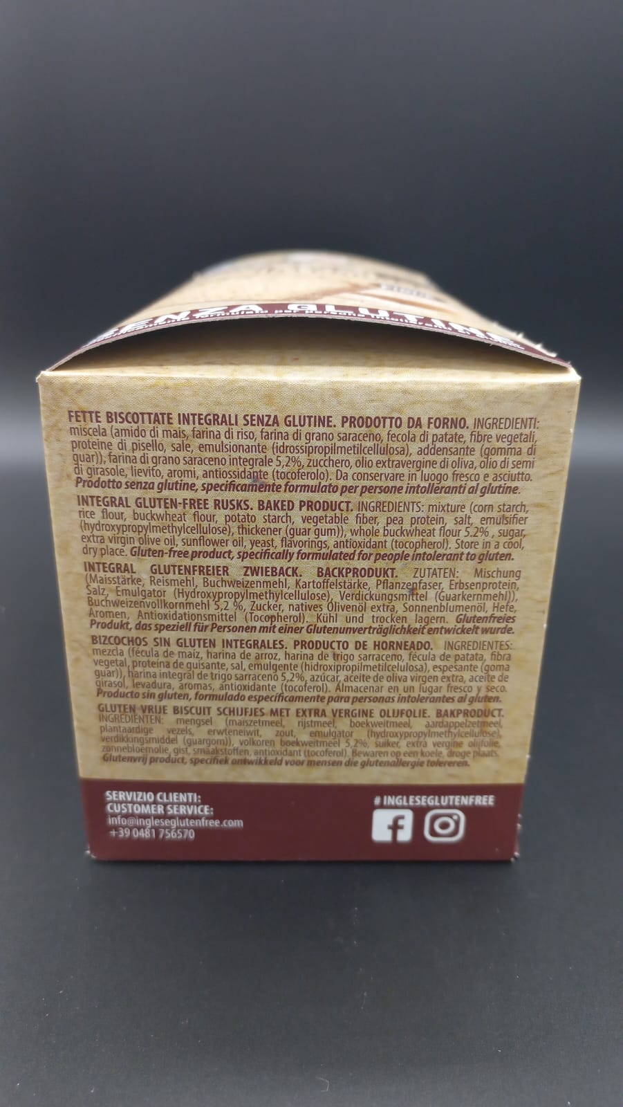 Fette biscottate integrali(7 monoporzioni) Inglese