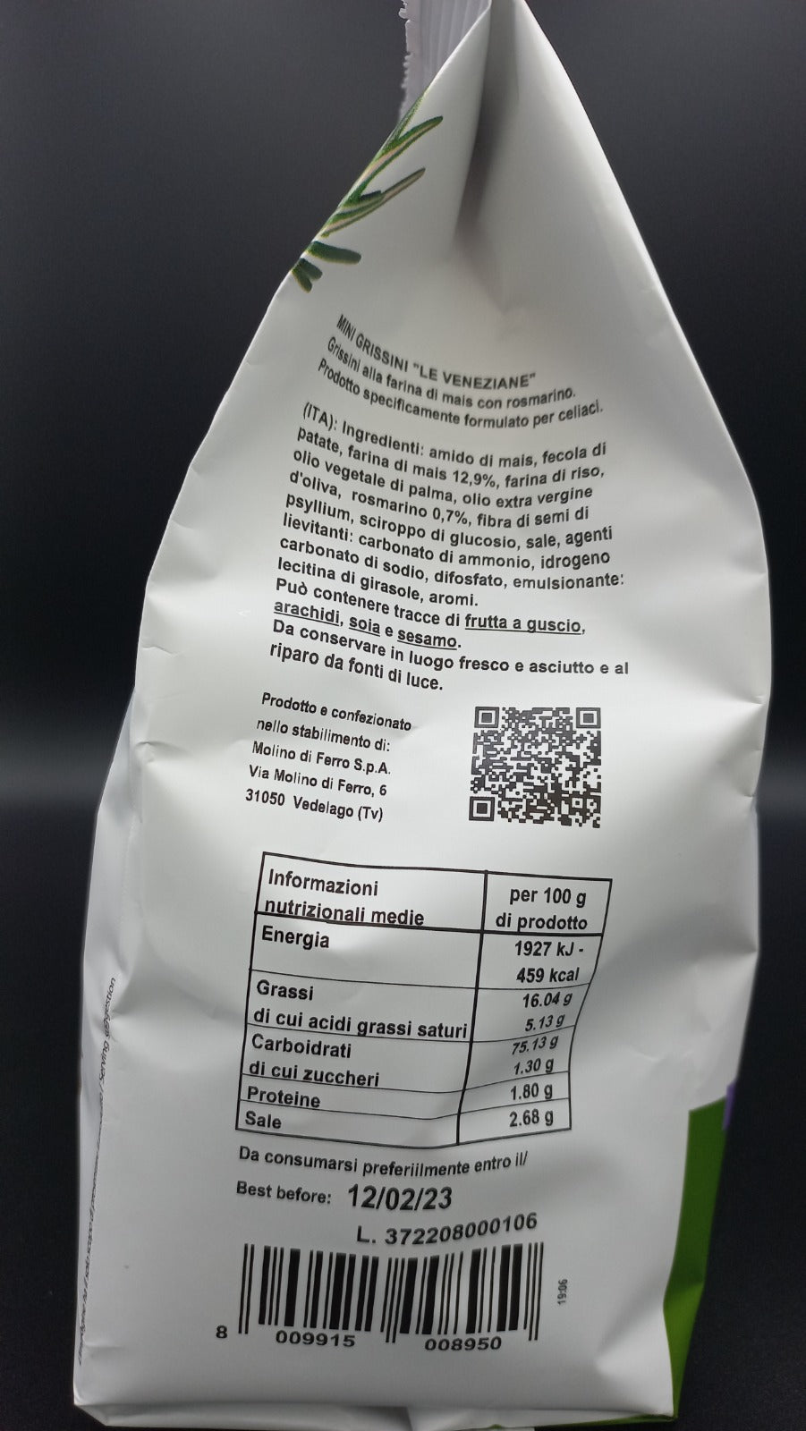 Mini grissini con rosmarino Le Veneziane