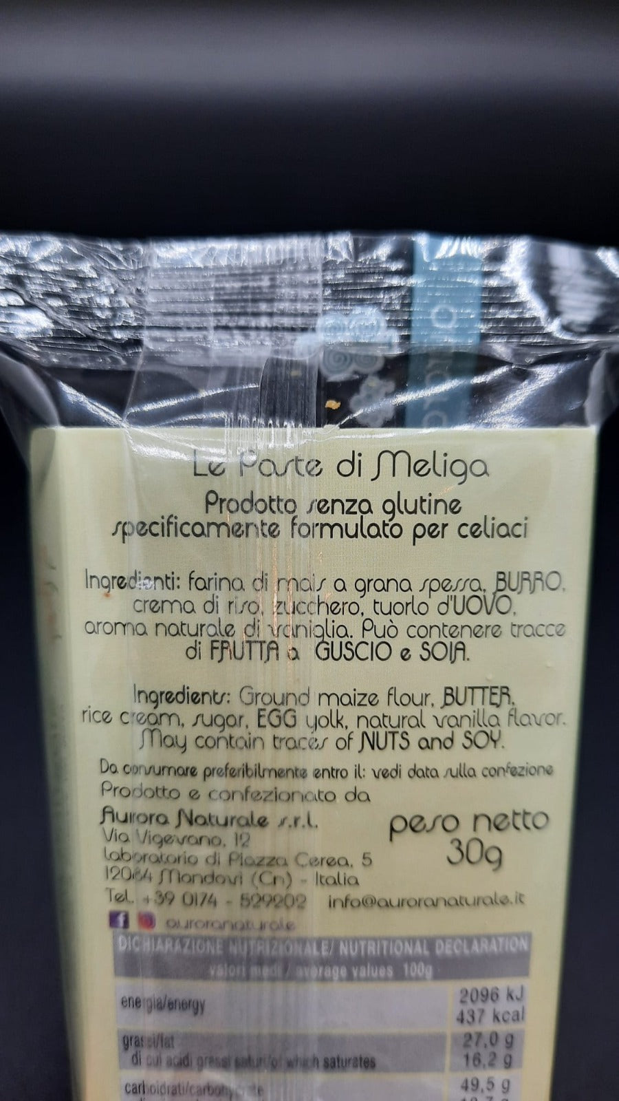 Pasta di meliga Aurora Naturale