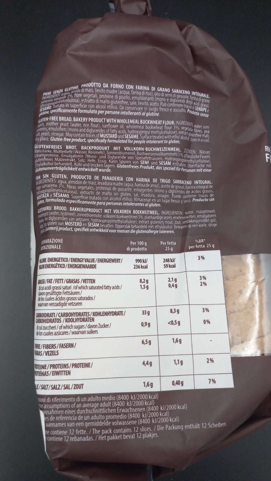 Pan del nonno Integrale al grano saraceno - Inglese