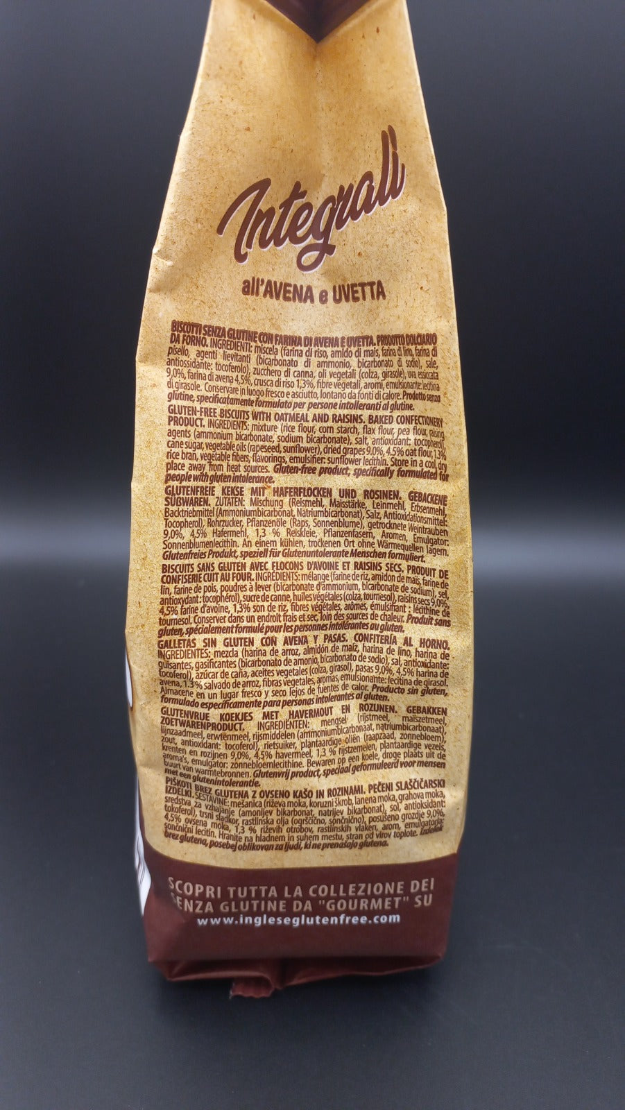 Integrali all'avena e uvetta - Inglese