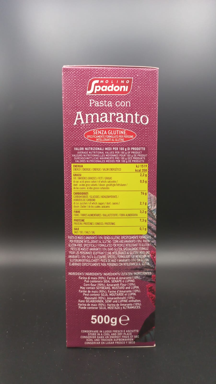 Penne con amaranto Molino Spadoni