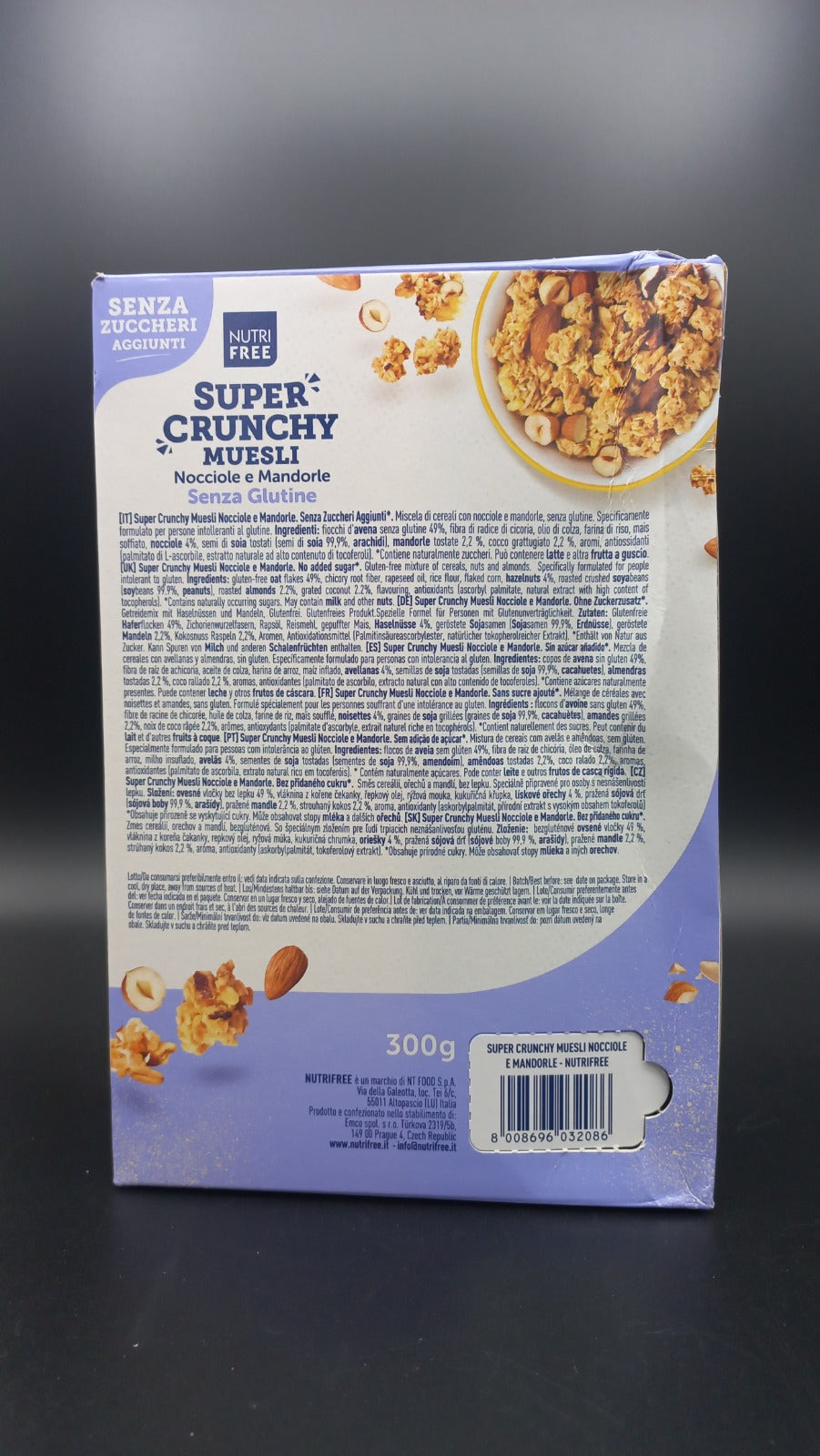 Super Crunchy Muesli Nocciole e mandorle - senza zuccheri aggiunti Nutrifree