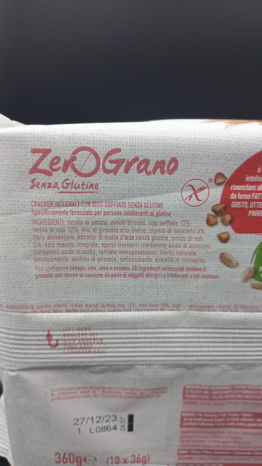 Crackers integrali Zero Grano (10 monoporzioni) - Galbusera