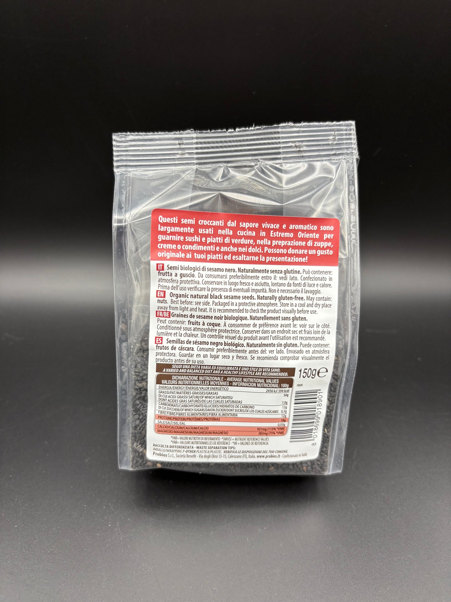 Semi di sesamo nero - Probios