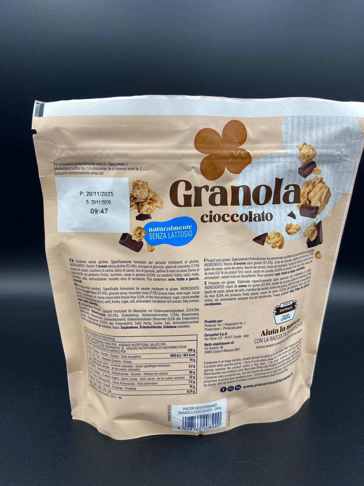 Granola cioccolato Piaceri Mediterranei