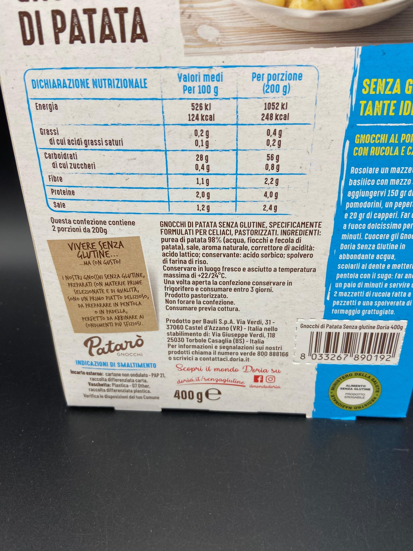 Gnocchi di patata Doria