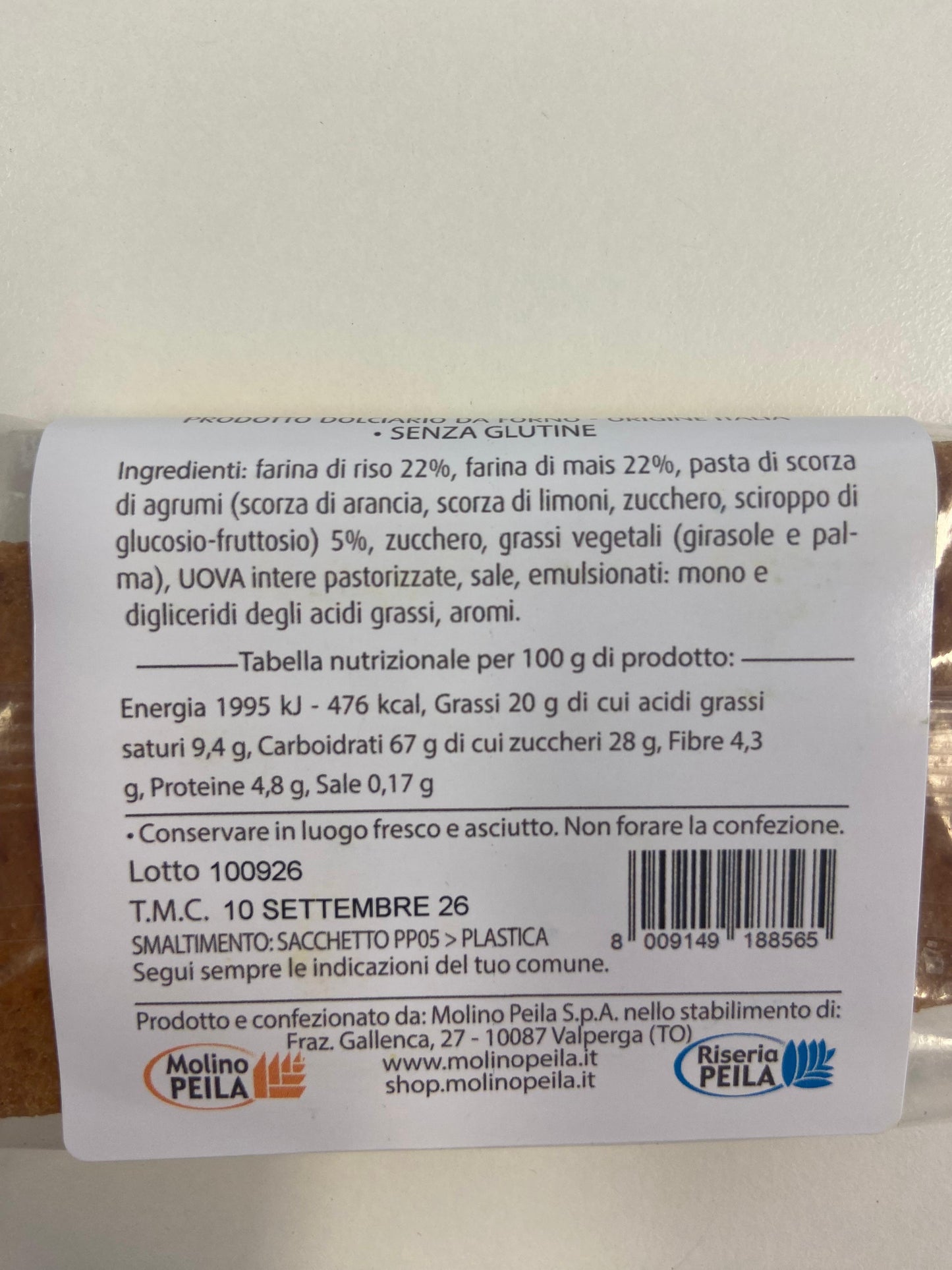 Biscotto Profumo di Sicilia monoporzione - La Ruà