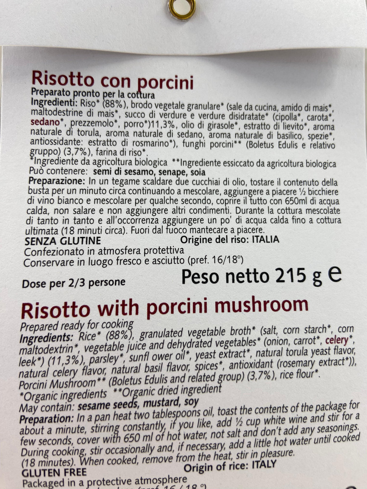 Risotto con Porcini - Le Celizie