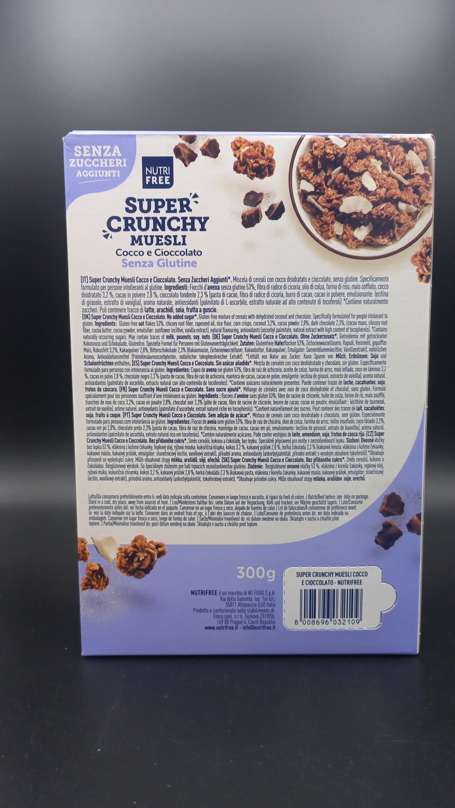 Super Crunchy Muesli Cocco e cioccolato - senza zuccheri aggiunti Nutrifree