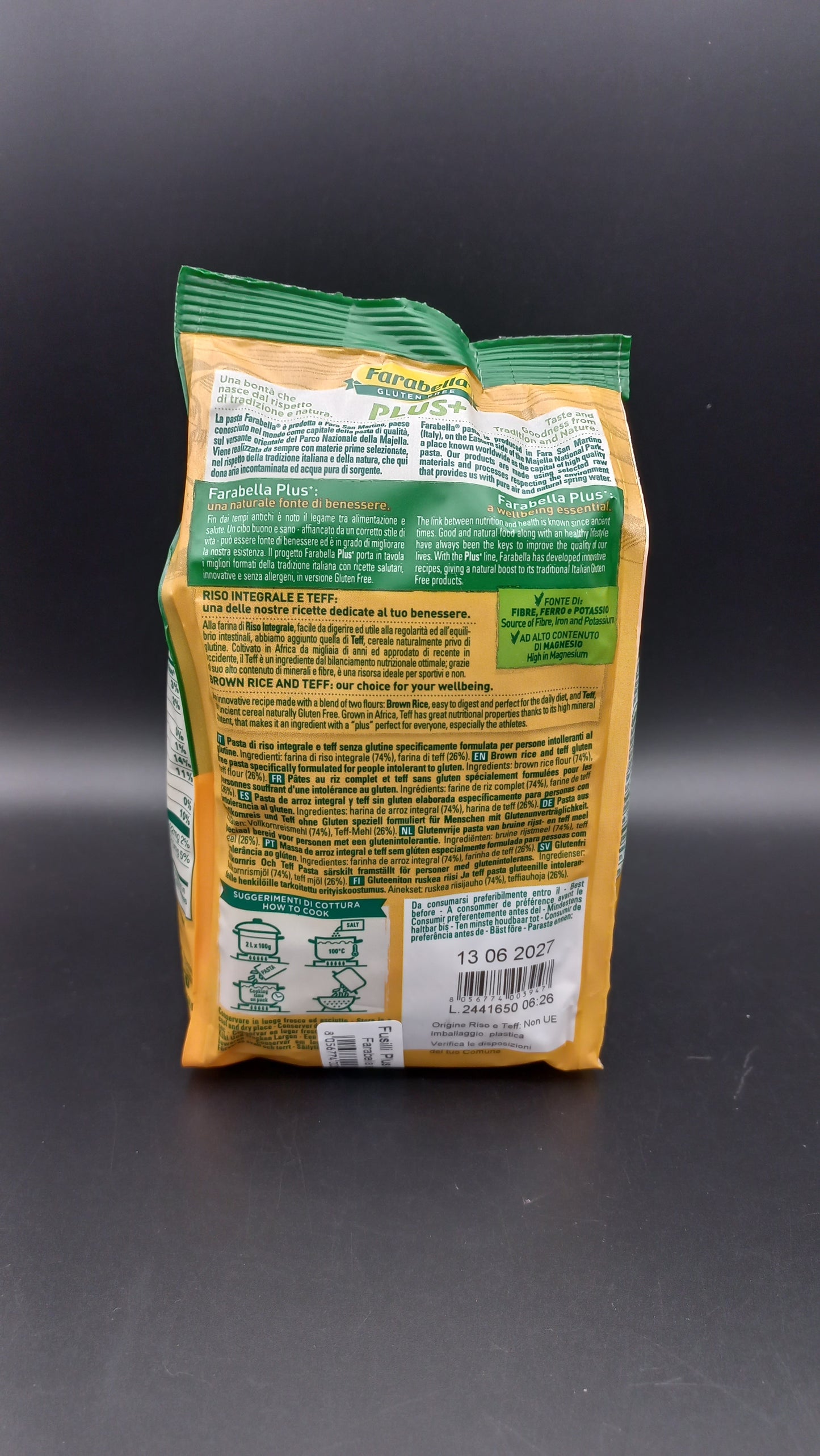 Fusilli di riso integrale e teff Farabella