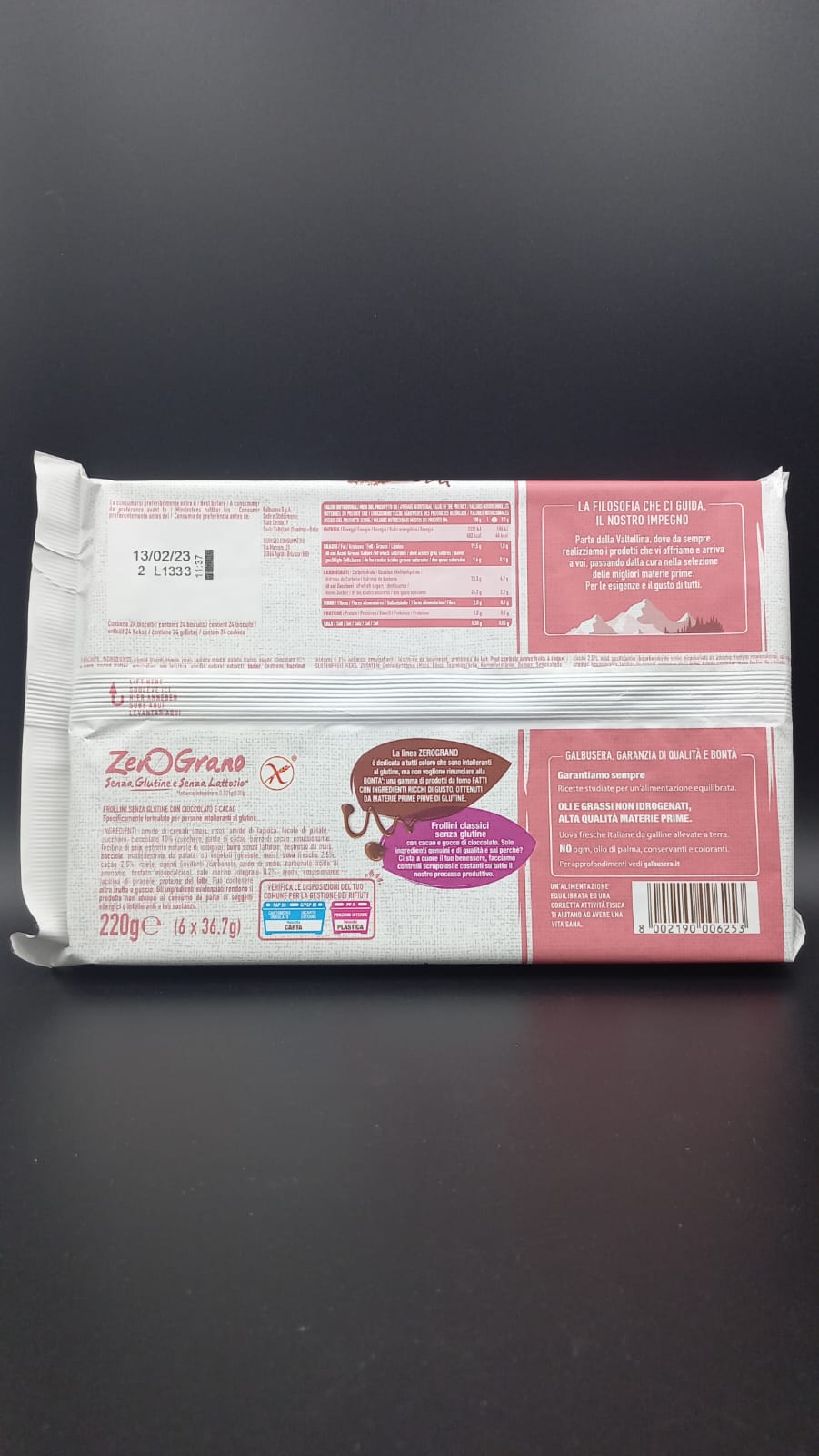 ZeroGrano con cacao e gocce cioccolato (6 monoporzioni) Galbusera