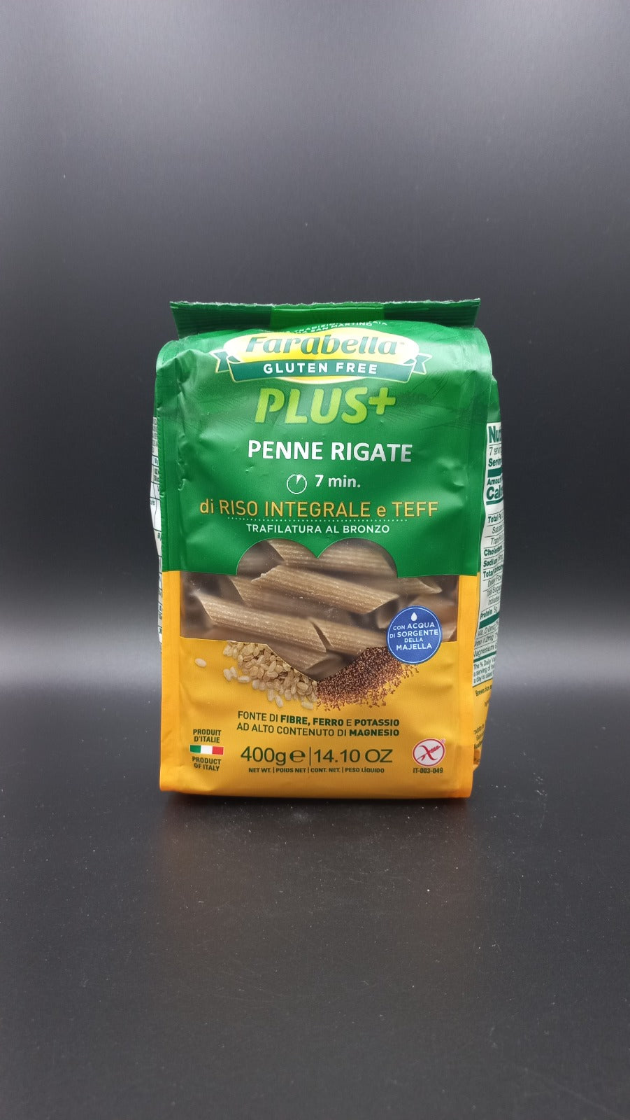 Penne rigate riso integrale e teff Farabella