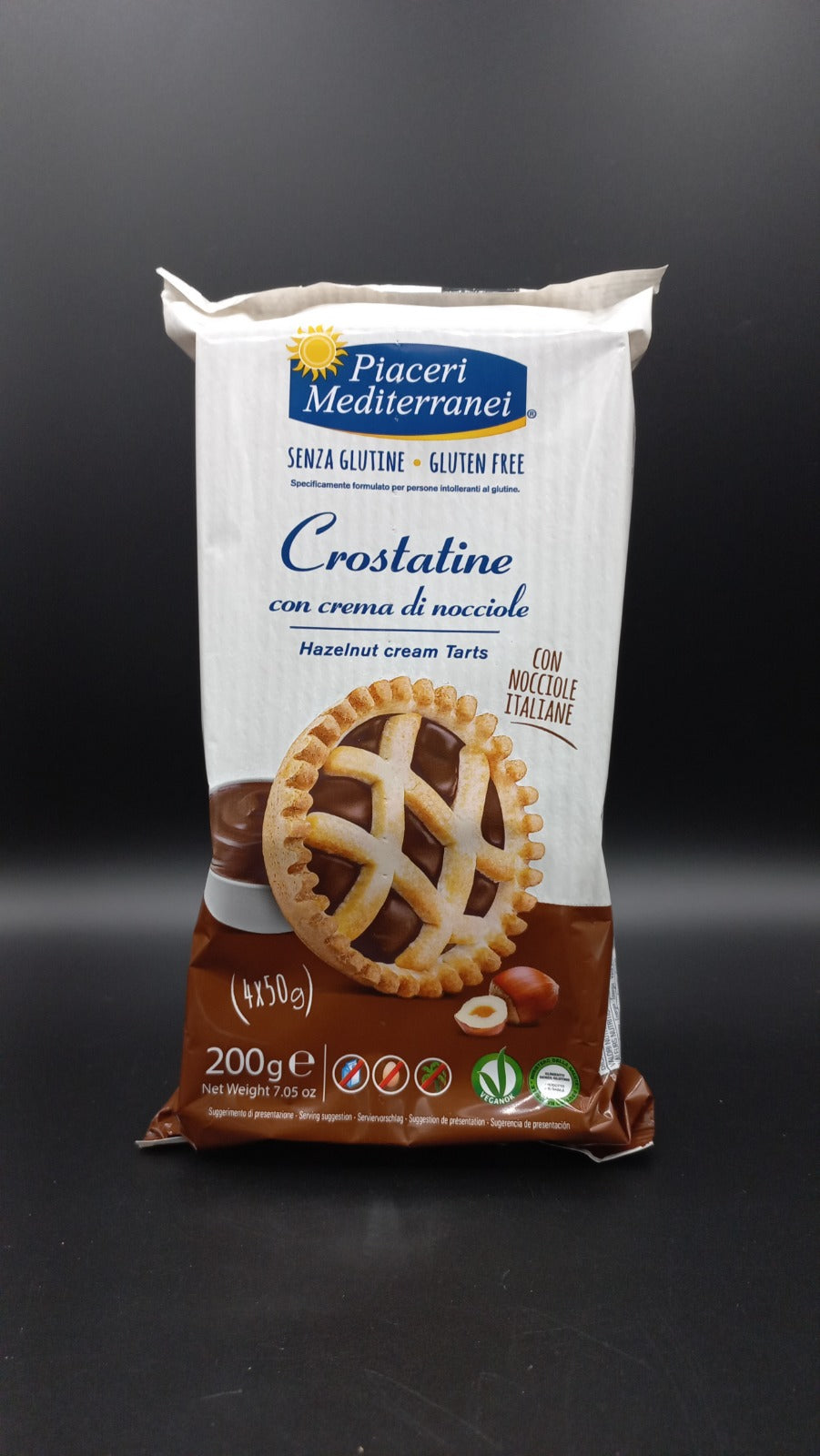 Crostatine con crema di nocciole (4 monoporzioni) Piaceri Mediterranei