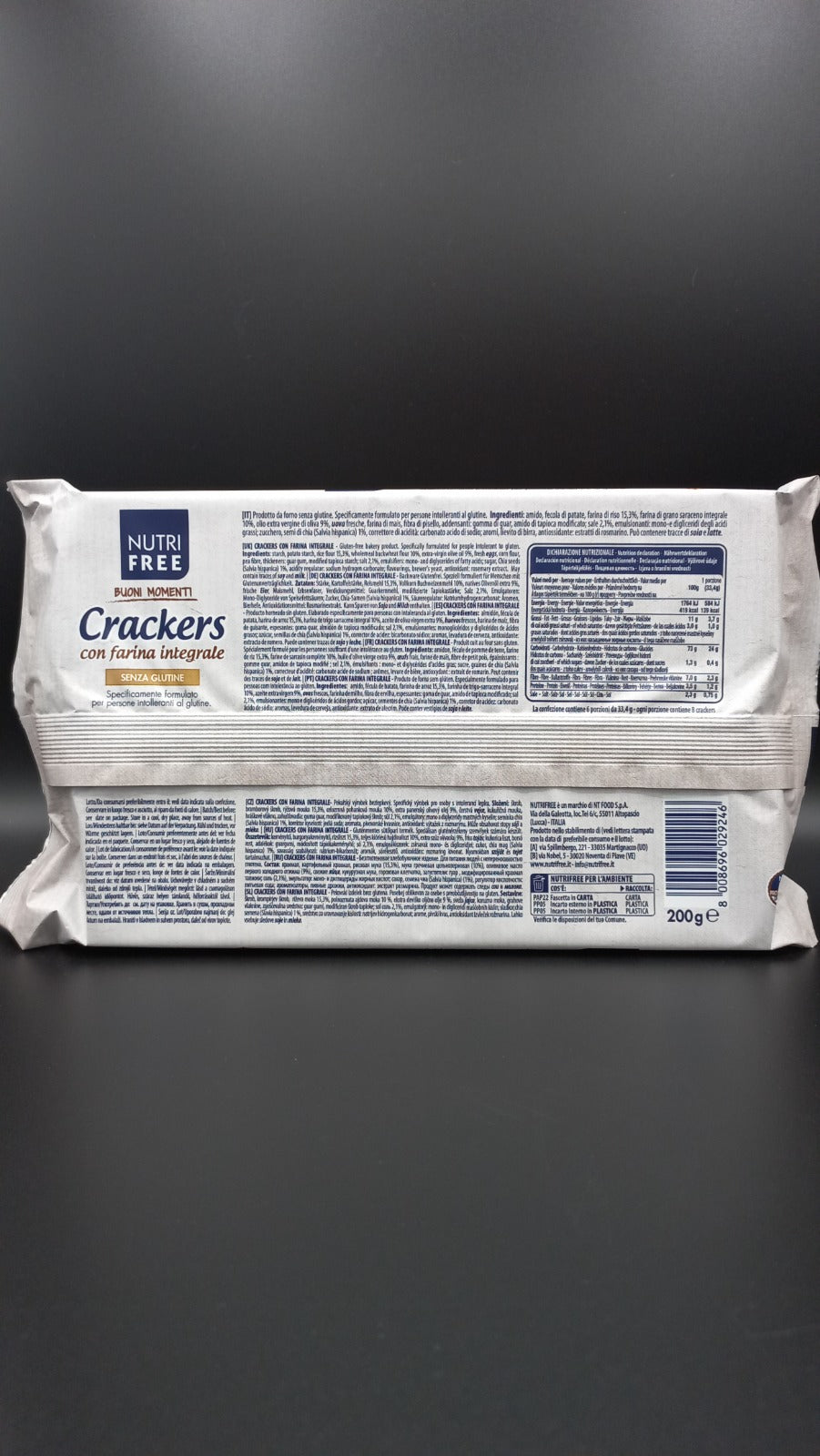 Crackers con farina integrale Nutrifree (6 monoporzioni)