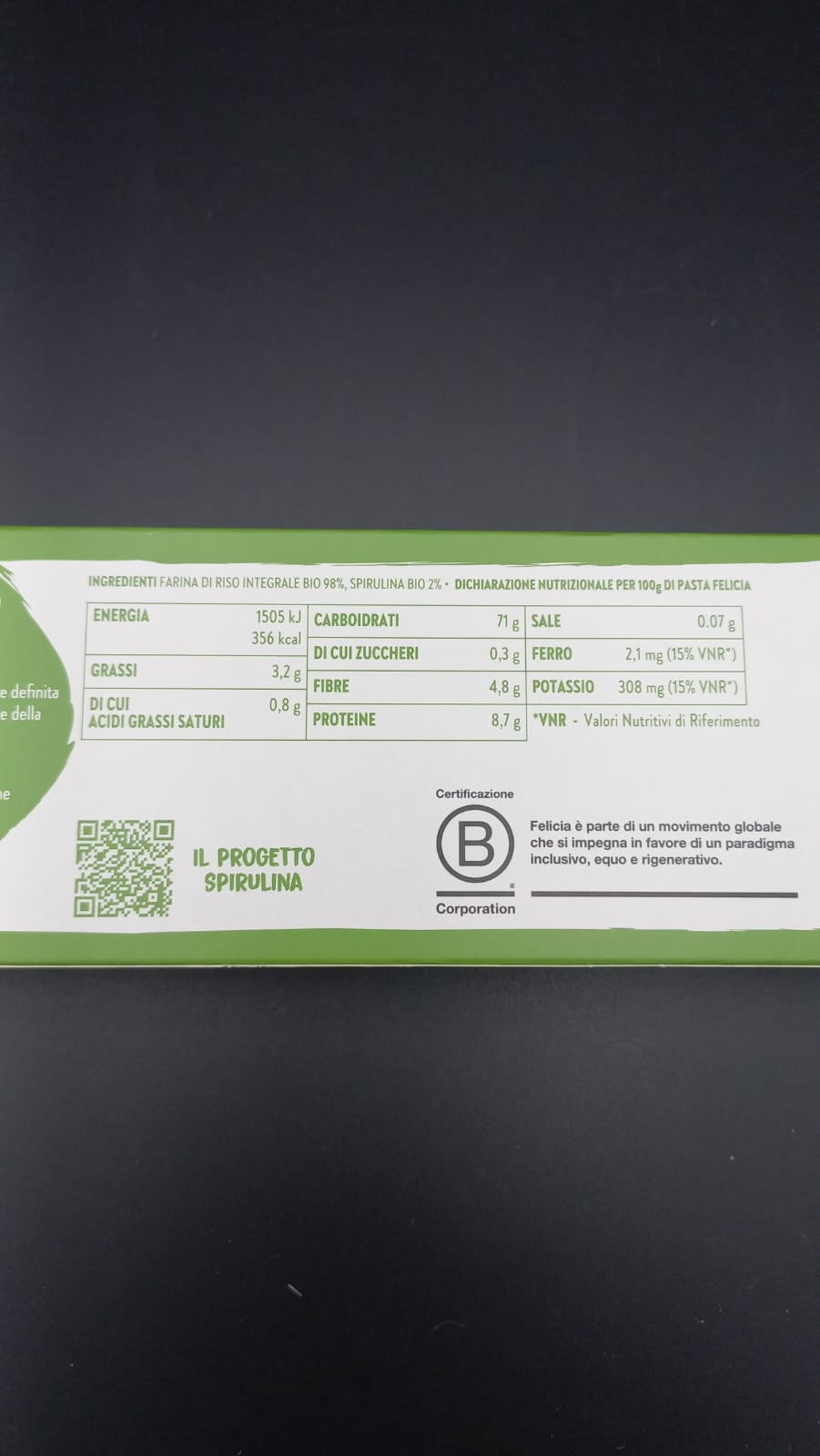 Spaghetti alla spirulina Felicia