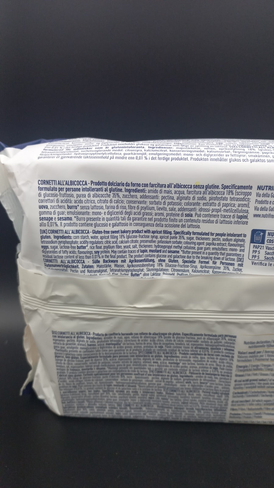 Cornetti all'albicocca (4 monoporzioni) Nutrifree