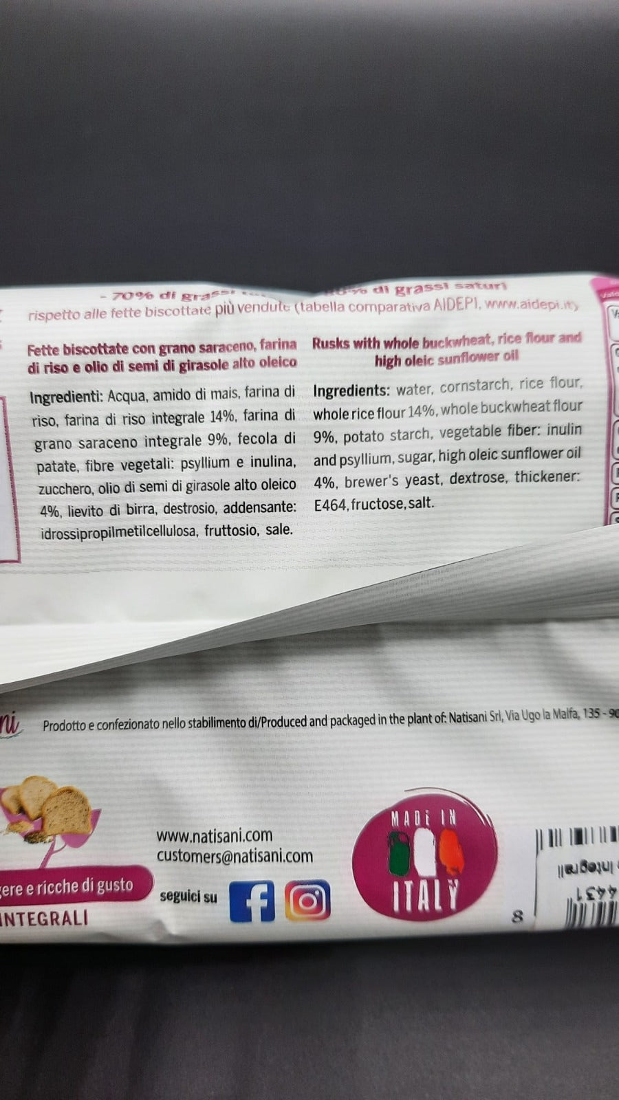 Fette Biscottate Integrali Natisani