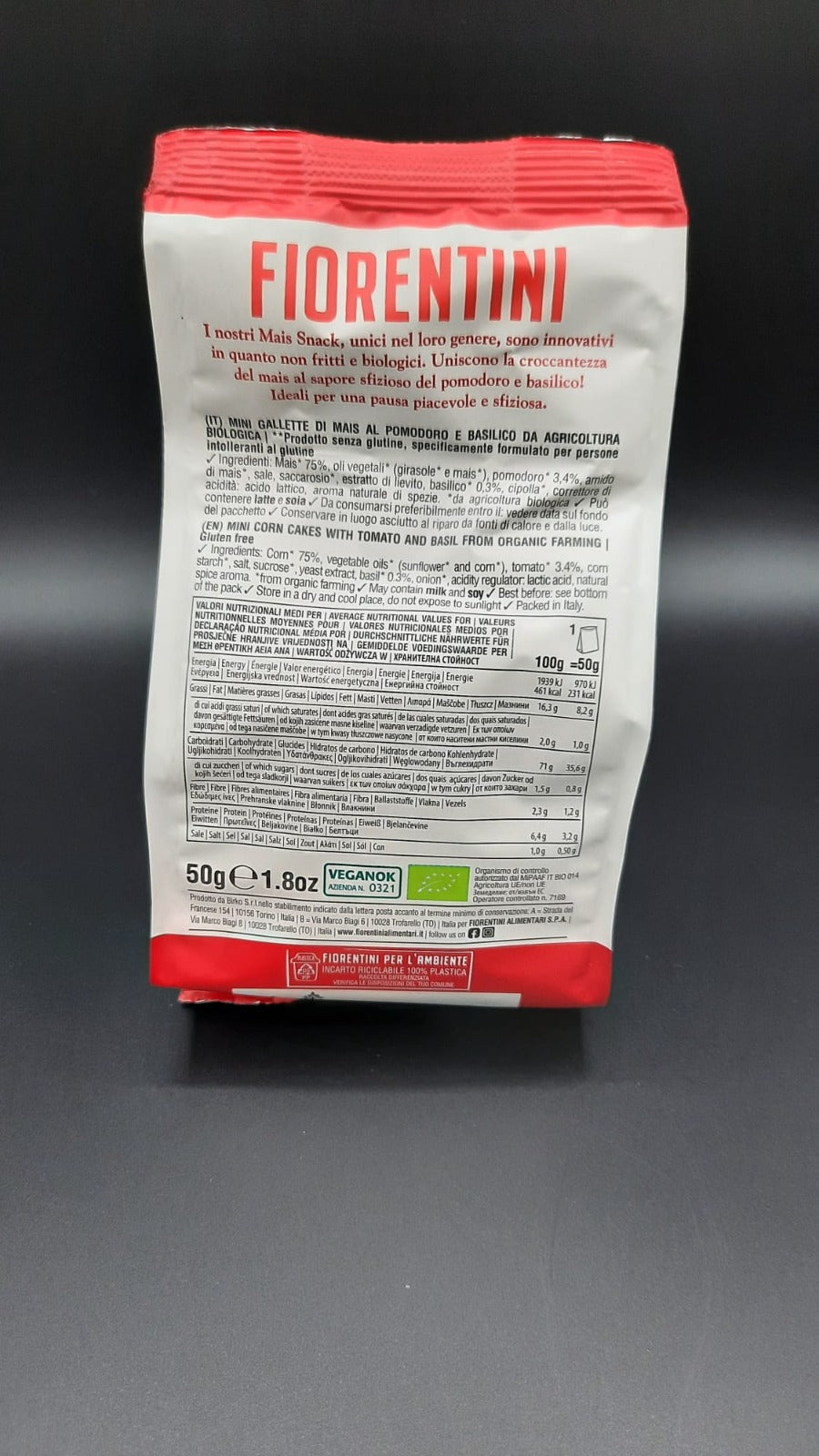 Mais snack al pomodoro e basilico Fiorentini