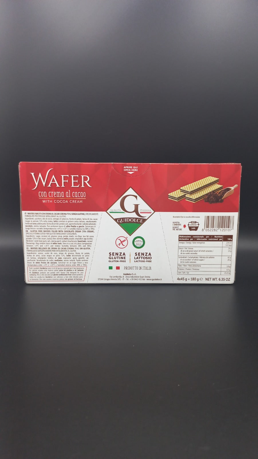 Wafer con crema cacao (4 monoporzioni) Guidolce