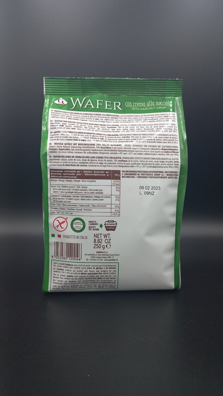 Wafer con crema nocciola Guidolce