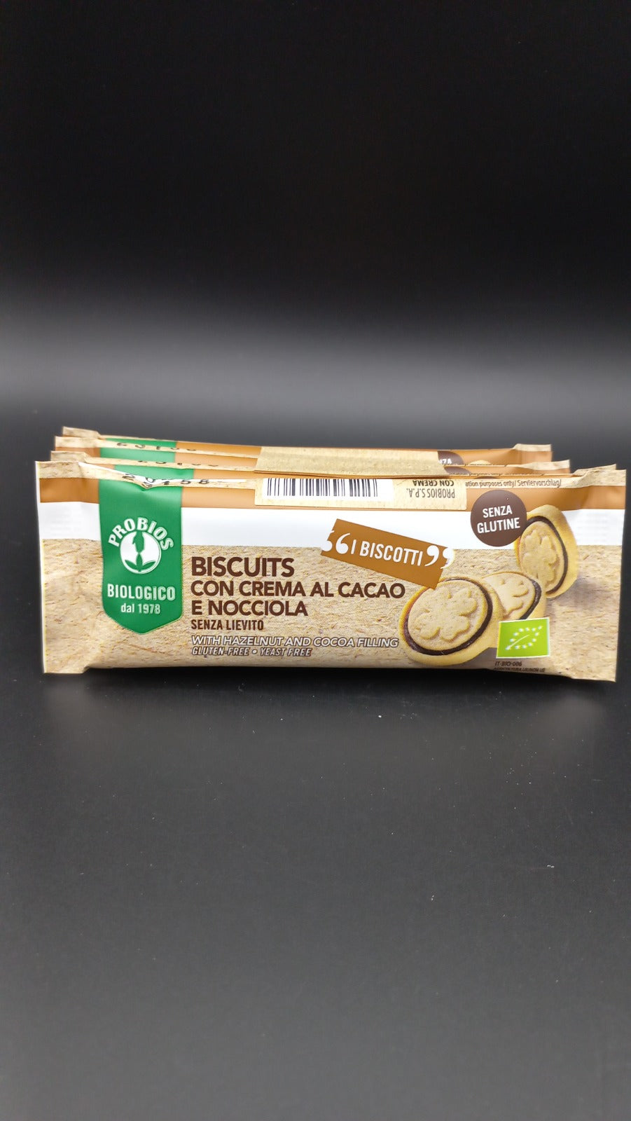 Biscuits con crema al cacao e nocciole (4 monoporzioni) Probios