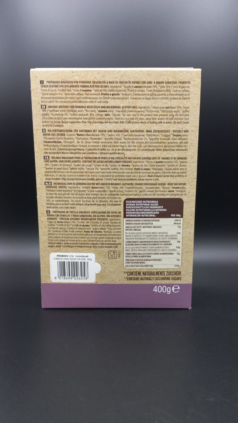 Avena bowl con semi Probios
