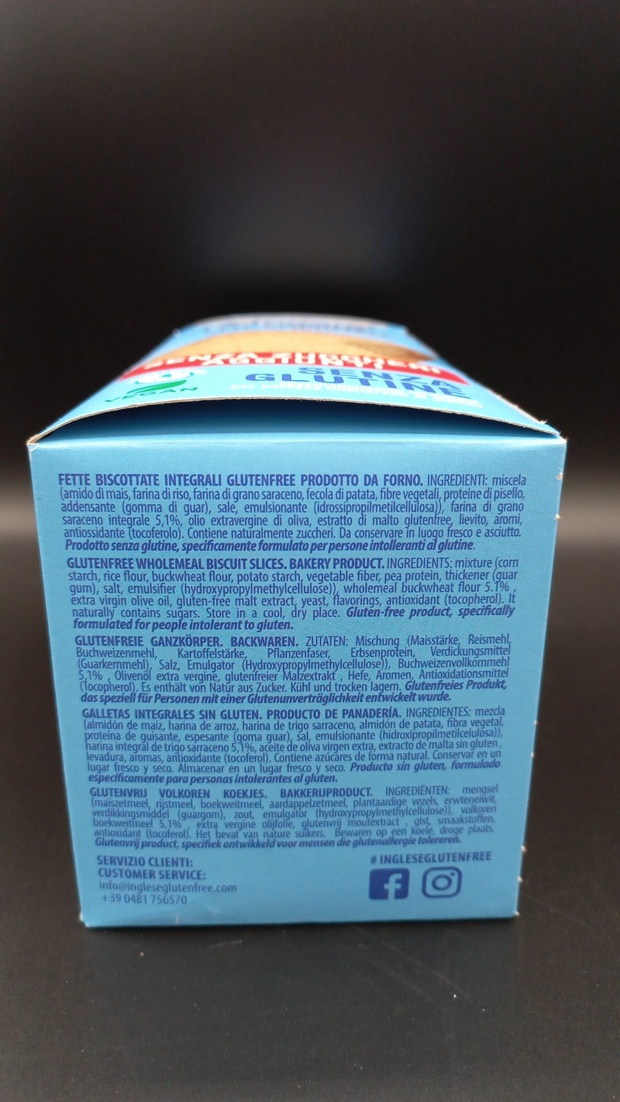 Fette biscottate integrali senza zuccheri aggiunti Inglese (7 monoporzioni da 2 fette)