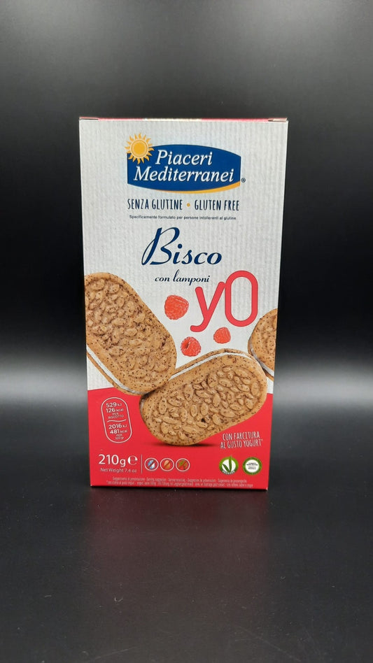 BiscoYo al lampone (4 monoporzioni da 2 biscotti) Piaceri Mediterranei