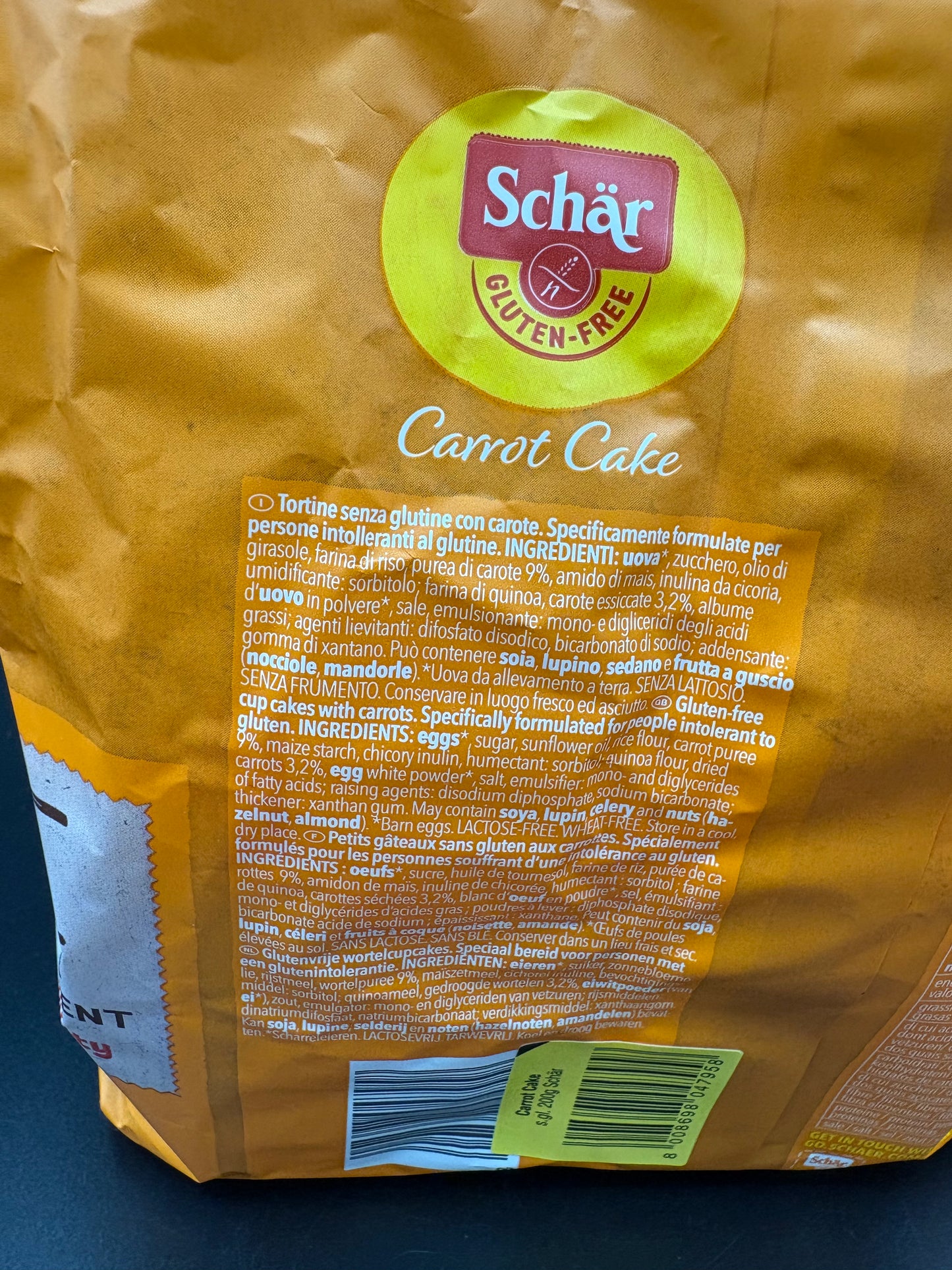 Carrot cake Schar (5 monoporzioni)