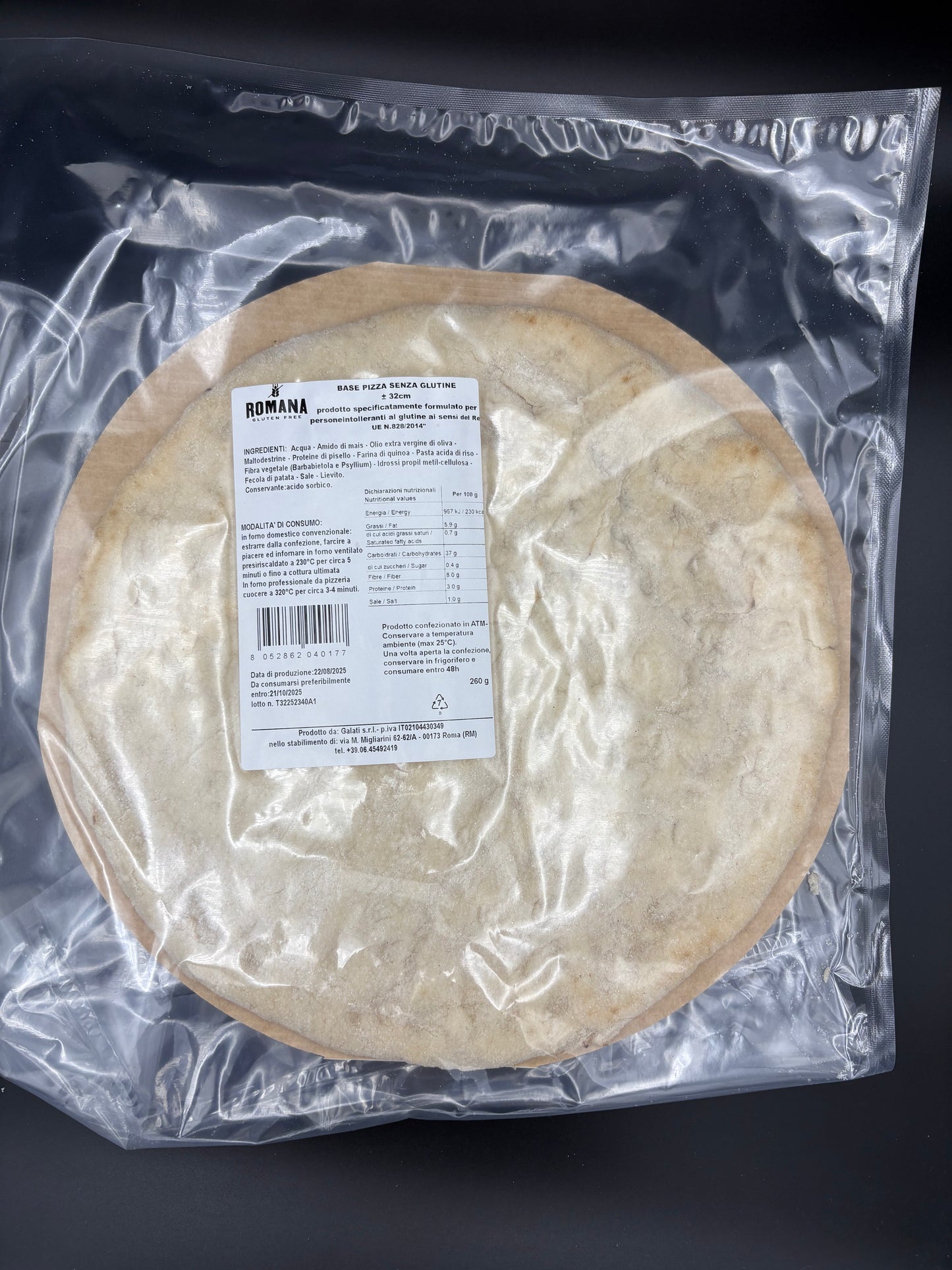 Base pizza Romana Gluten Free