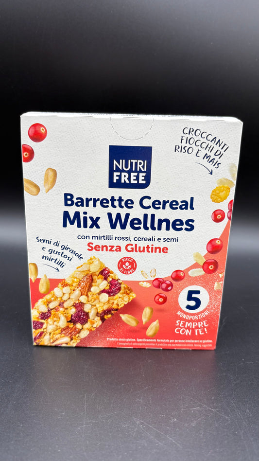 Barrette Cereal mirtilli rossi, cereali e semi (5 monoporzioni) Nutrifree