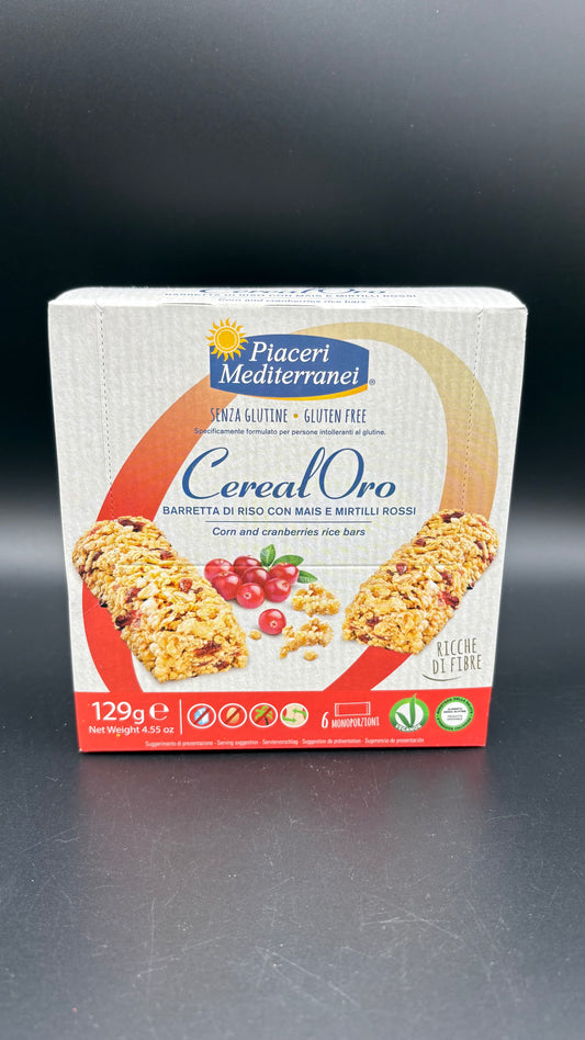 CerealOro barretta riso mais mirtilli rossi (6 monoporzioni) Piaceri Mediterranei