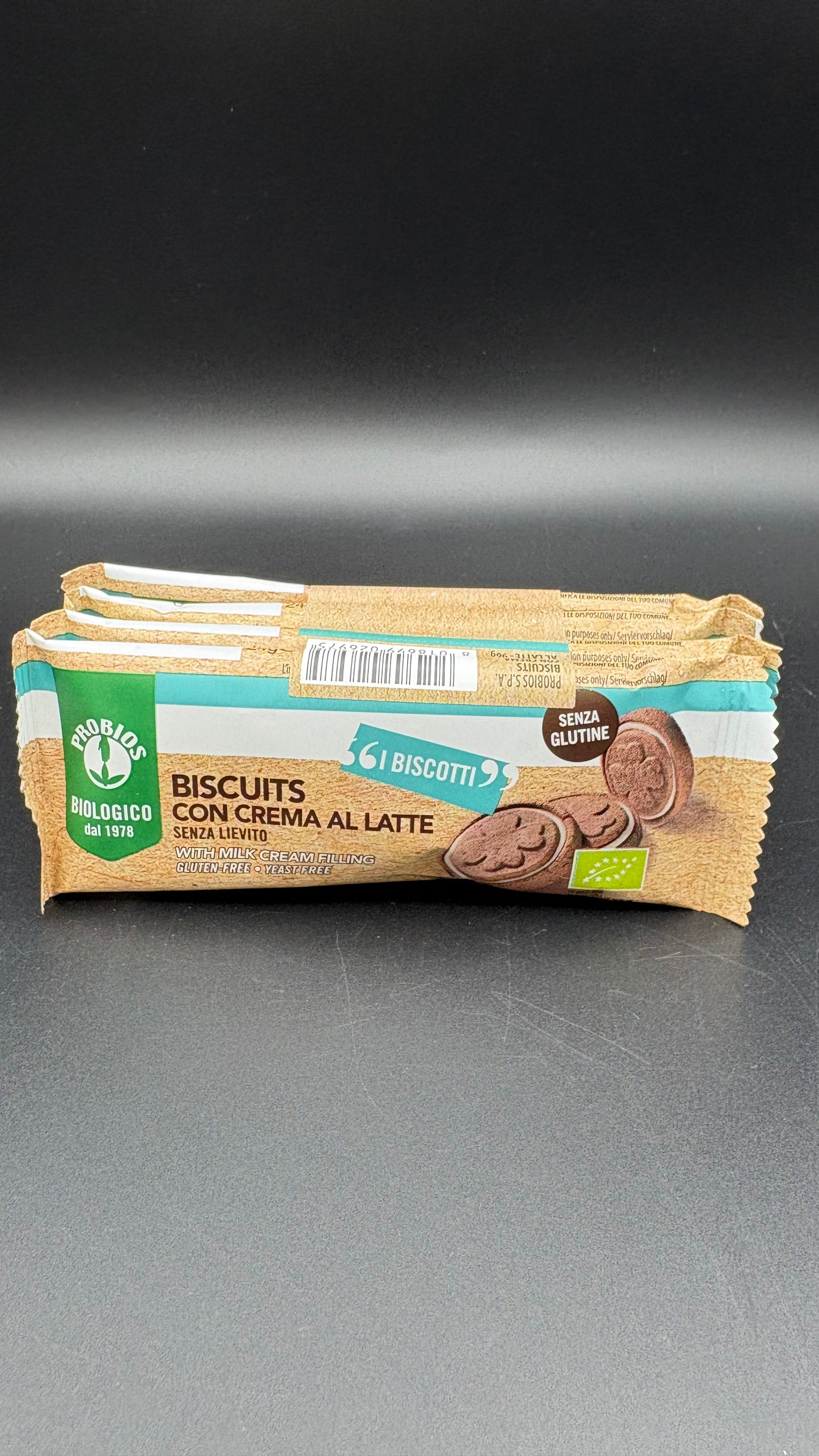 Biscuits con crema al latte (4 monoporzioni) Probios