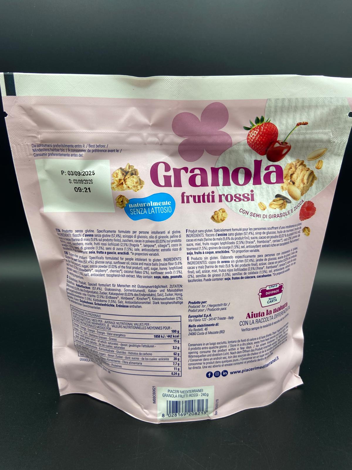 Granola frutti rossi Piaceri Mediterranei