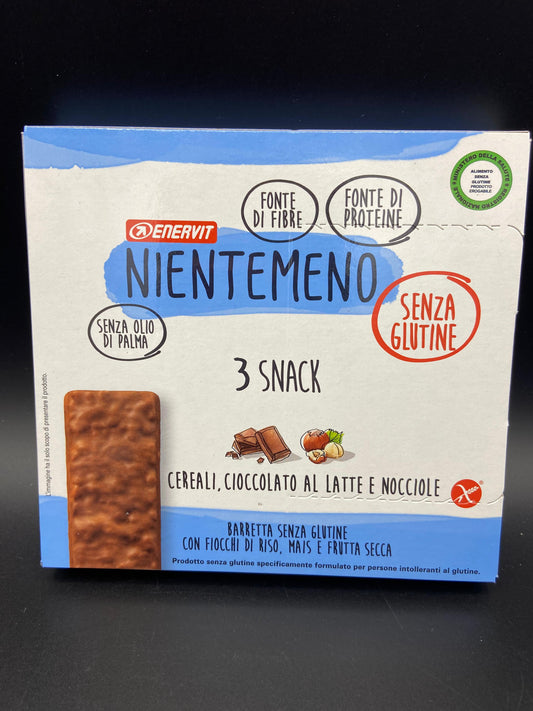 Nientemeno barretta cereali, cioccolato al latte e nocciole Enervit