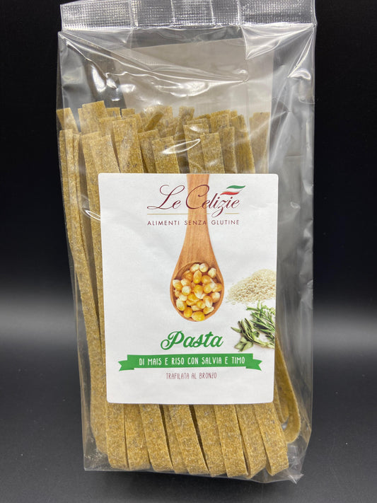 Pasta di mais e riso con salvia e timo-Le Celizie