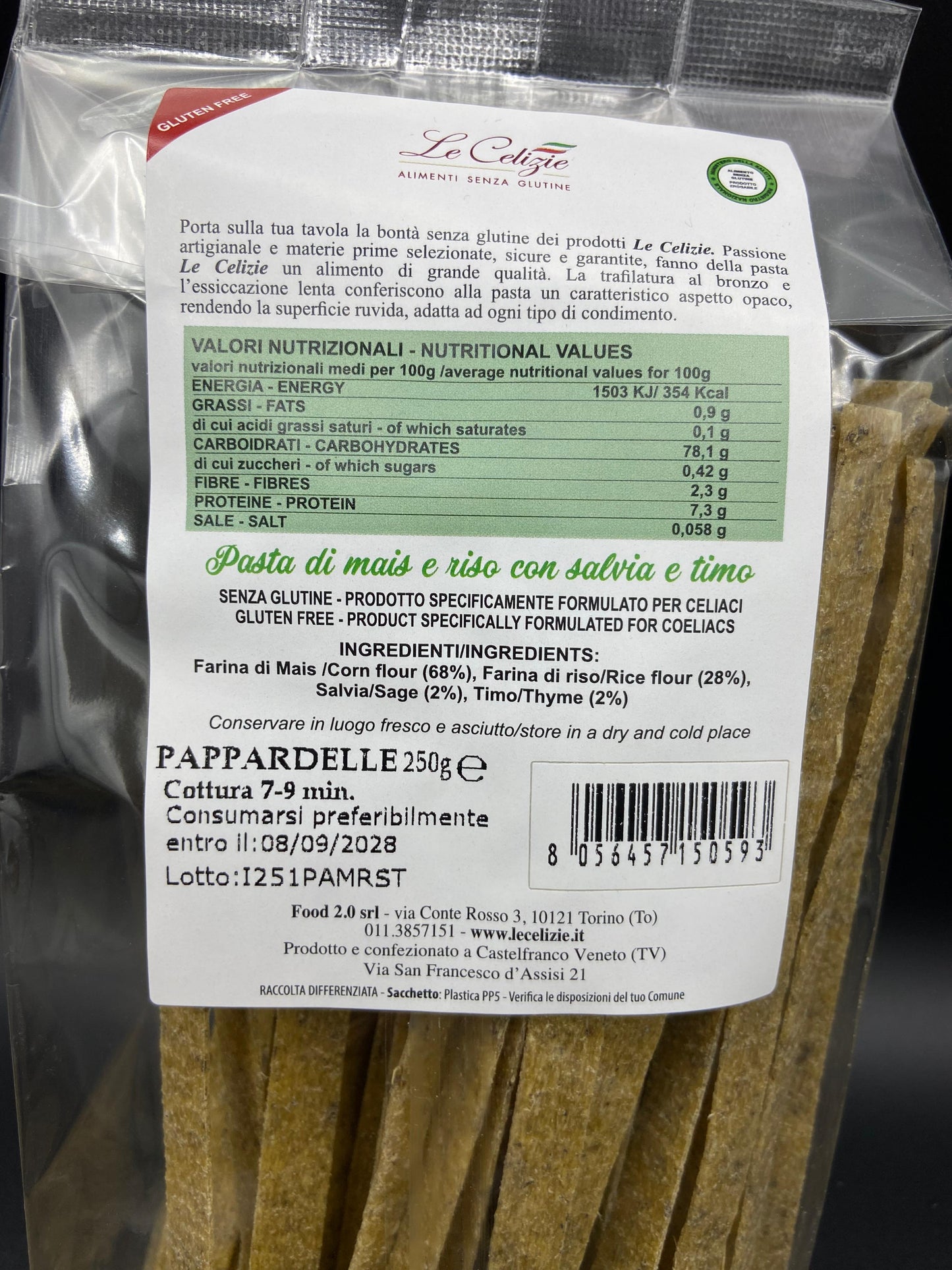 Pasta di mais e riso con salvia e timo-Le Celizie