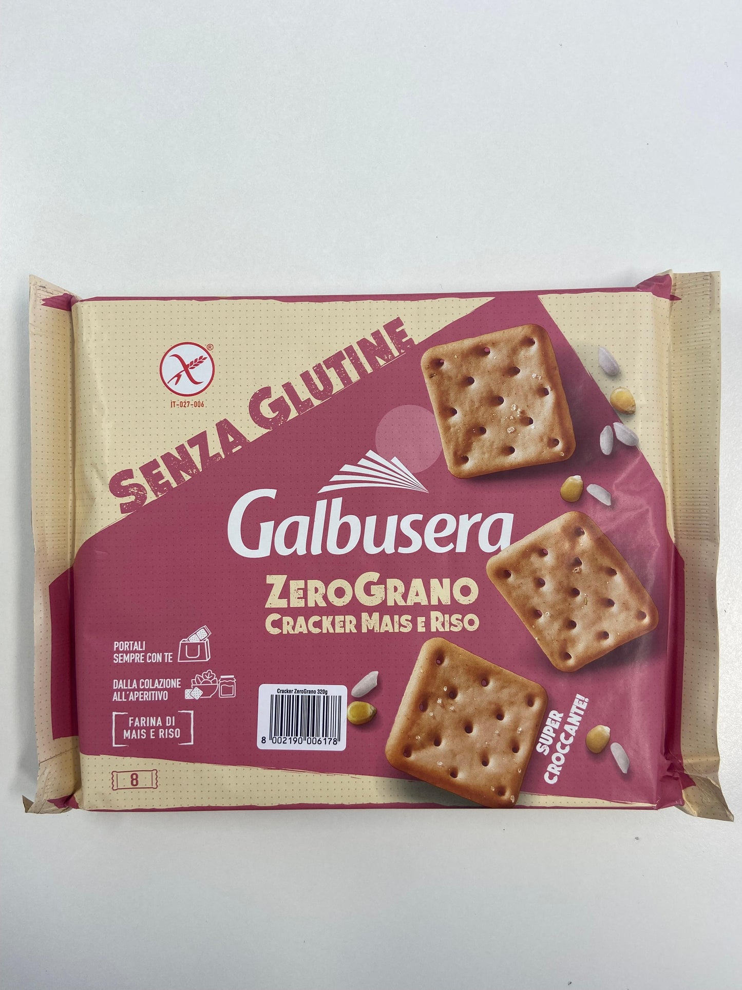 Crackers mais e riso Zero Grano (8 monoporzioni) - Galbusera